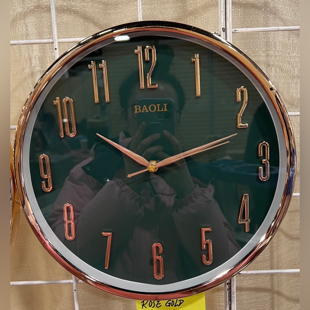 New Rose Gold & Green Wall Clock